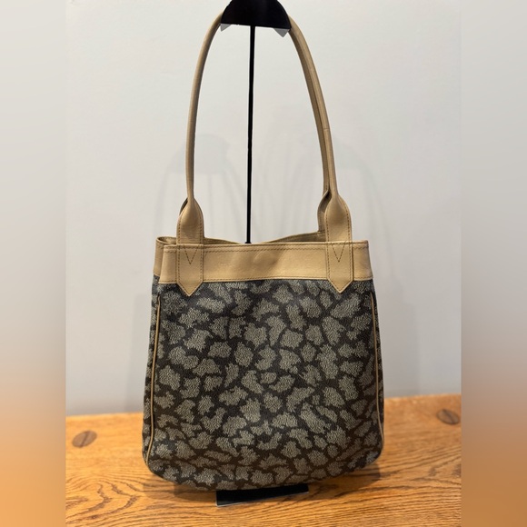 Yves Saint Laurent YSL Vintage Giraffe Print Canvas Tote Shoulder Bag - Picture 2 of 12